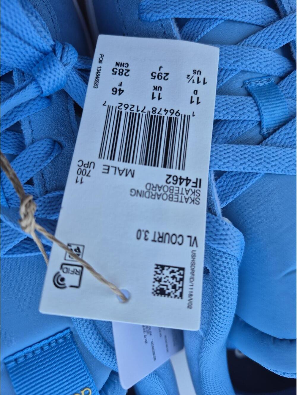 Adidas VL Court 3.0 Skateboarding Shoes in Blue, Size 11.5 - Picture 3 of 9